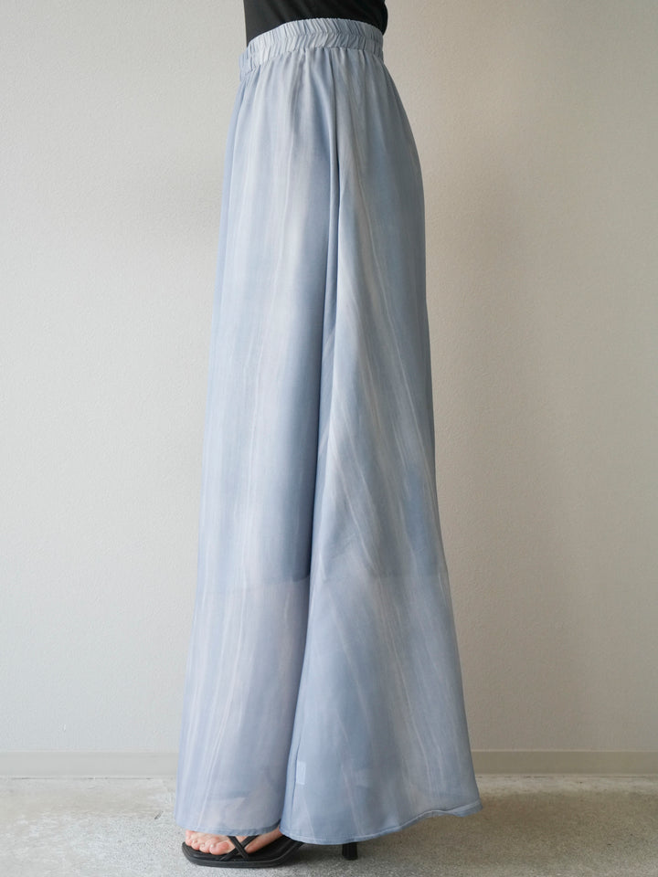 [SET] 細膩花紋V領襯衫＆喇叭裙（2套）