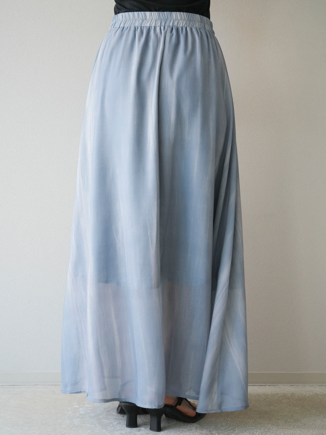 [SET] 細膩花紋V領襯衫＆喇叭裙（2套）