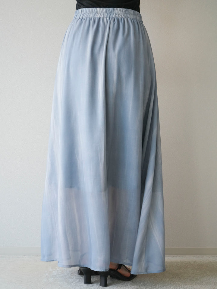 [SET] 細膩花紋V領襯衫＆喇叭裙（2套）