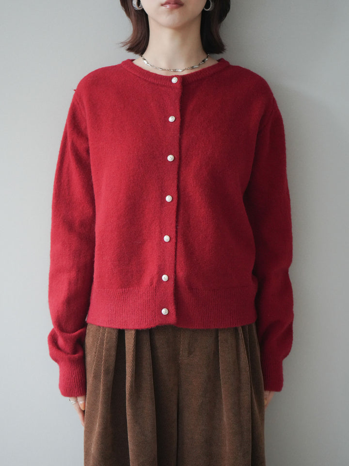 [予約]アンティークボタンニットカーディガン/red