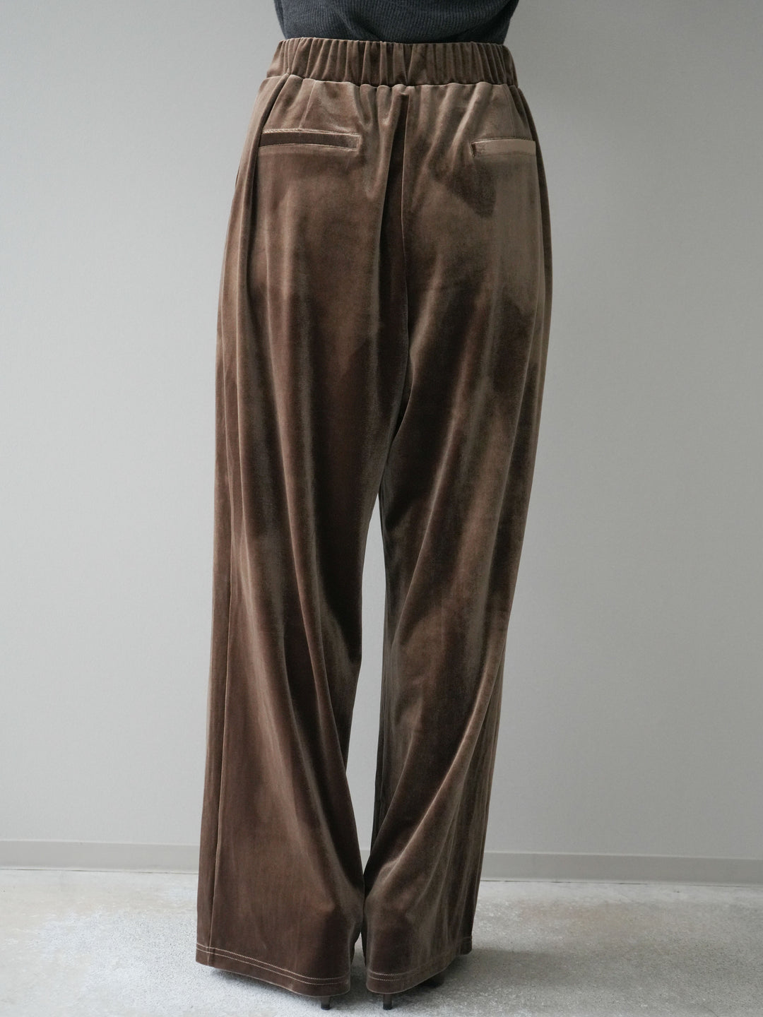 [予約]ベロアベルトスリムパンツ/camel