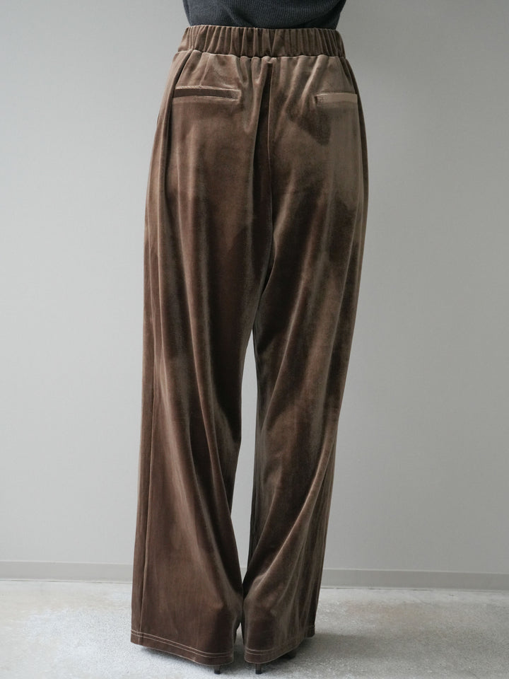 [予約]ベロアベルトスリムパンツ/camel