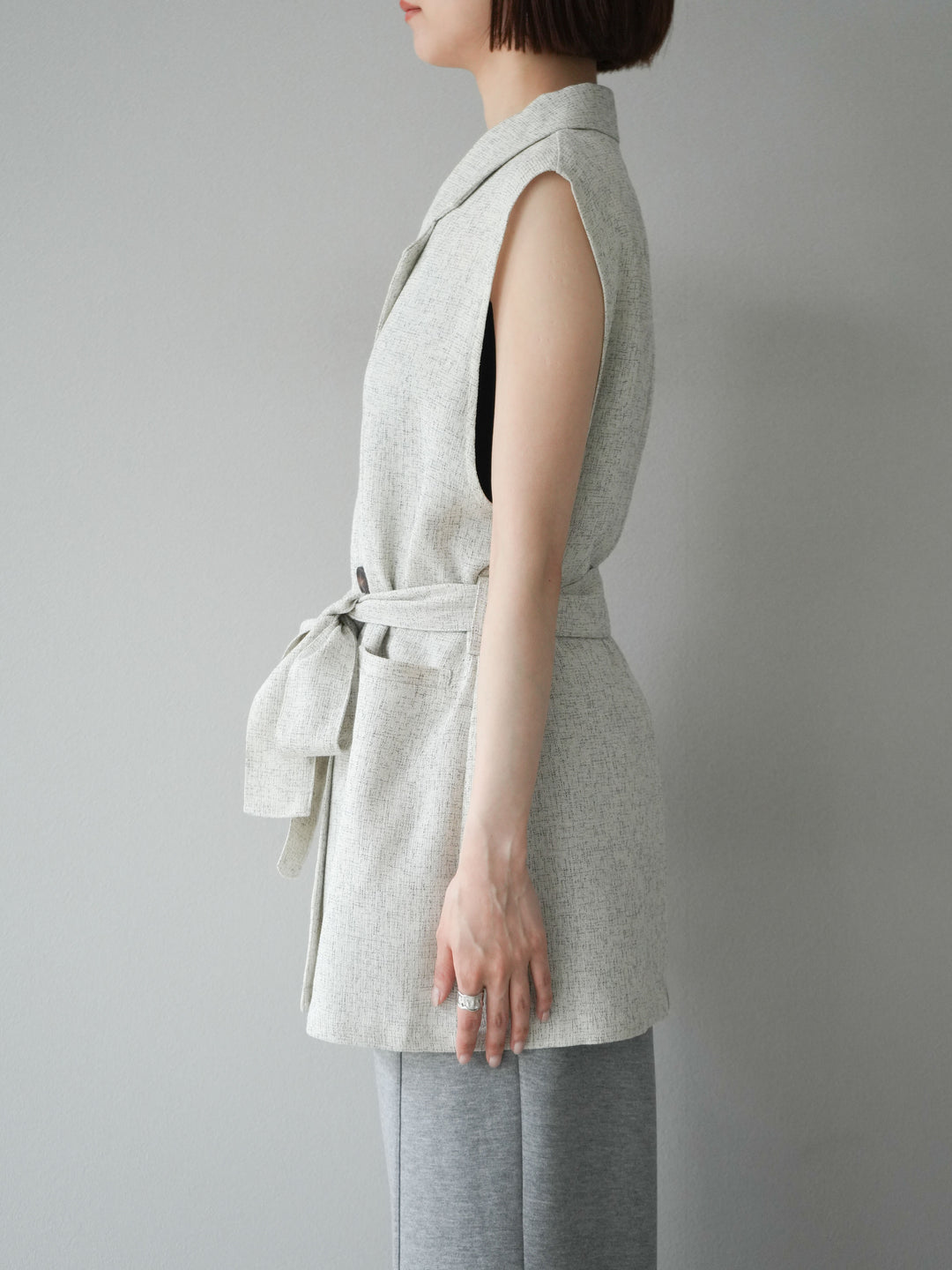 [予約]ミックスツイードジレ/アイボリー