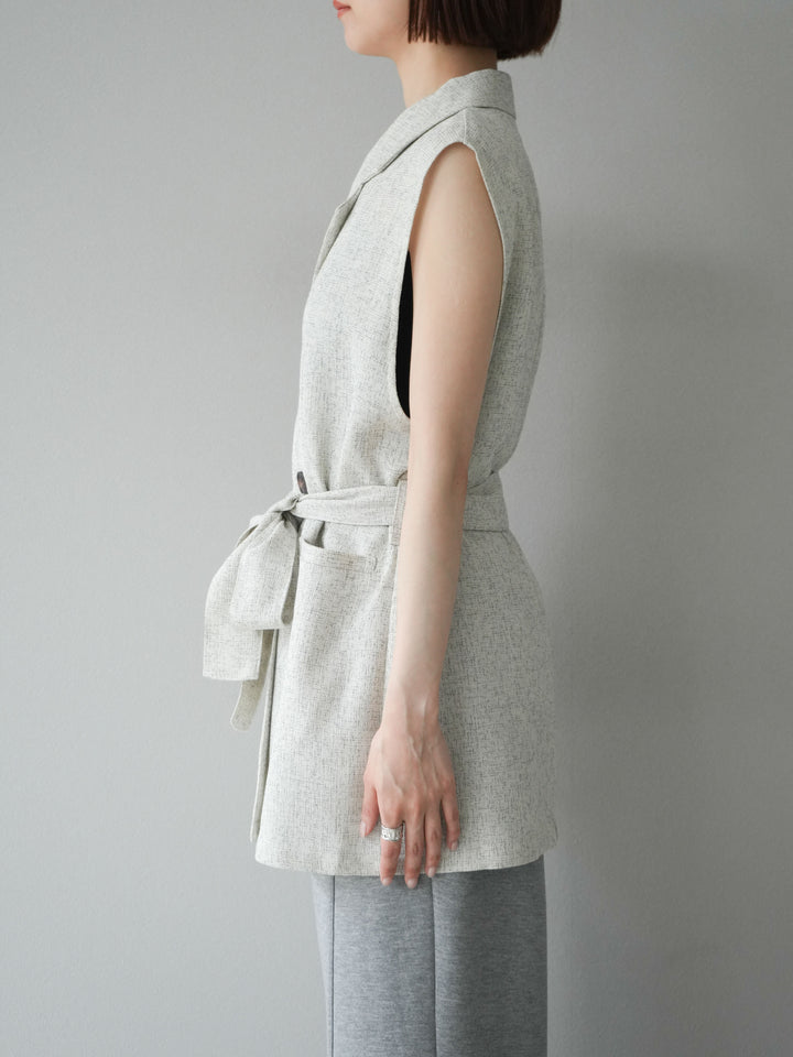 [予約]ミックスツイードジレ/アイボリー