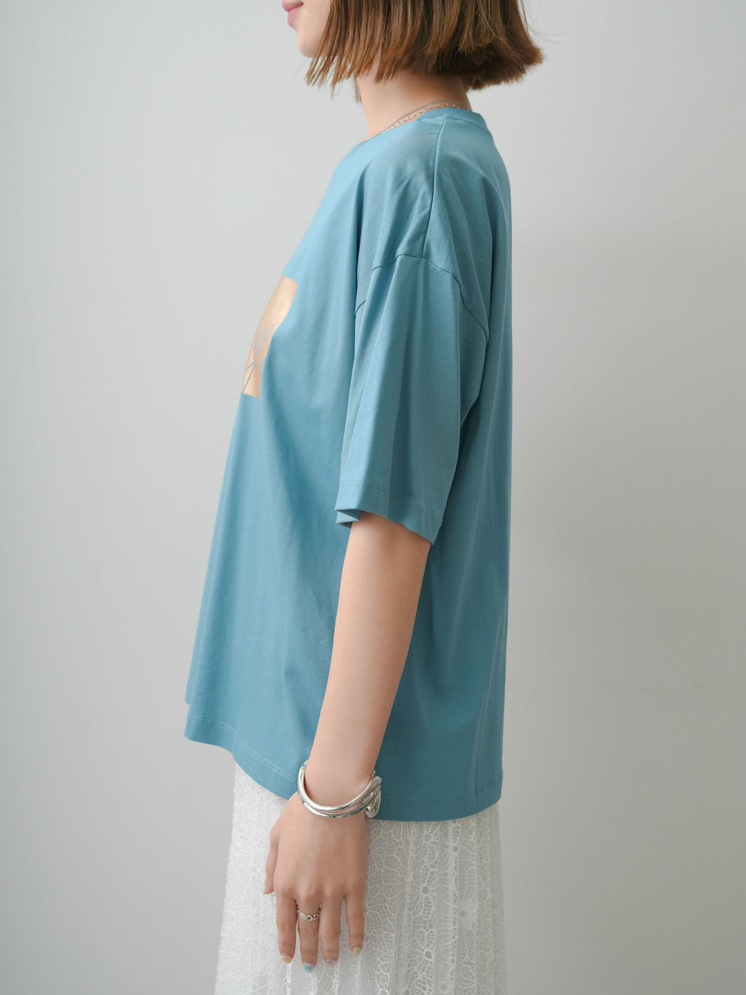 [予約]箔プリントボックスTEE/blue