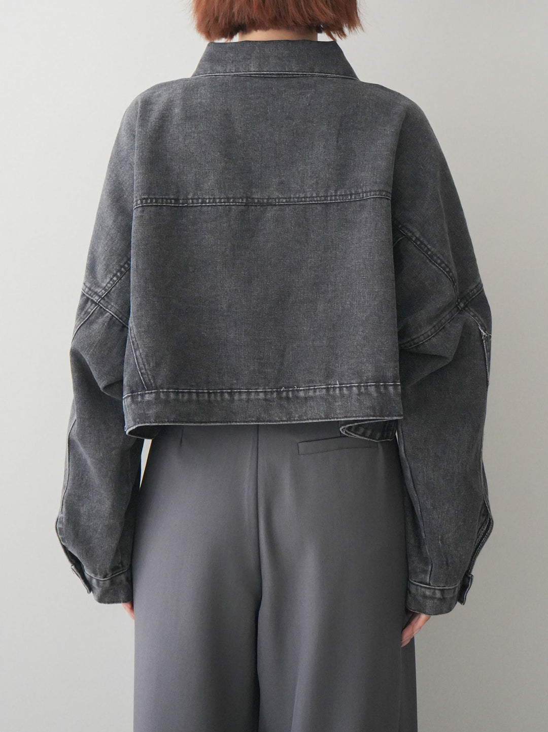 [予約]デニムショートシャツジャケット/black