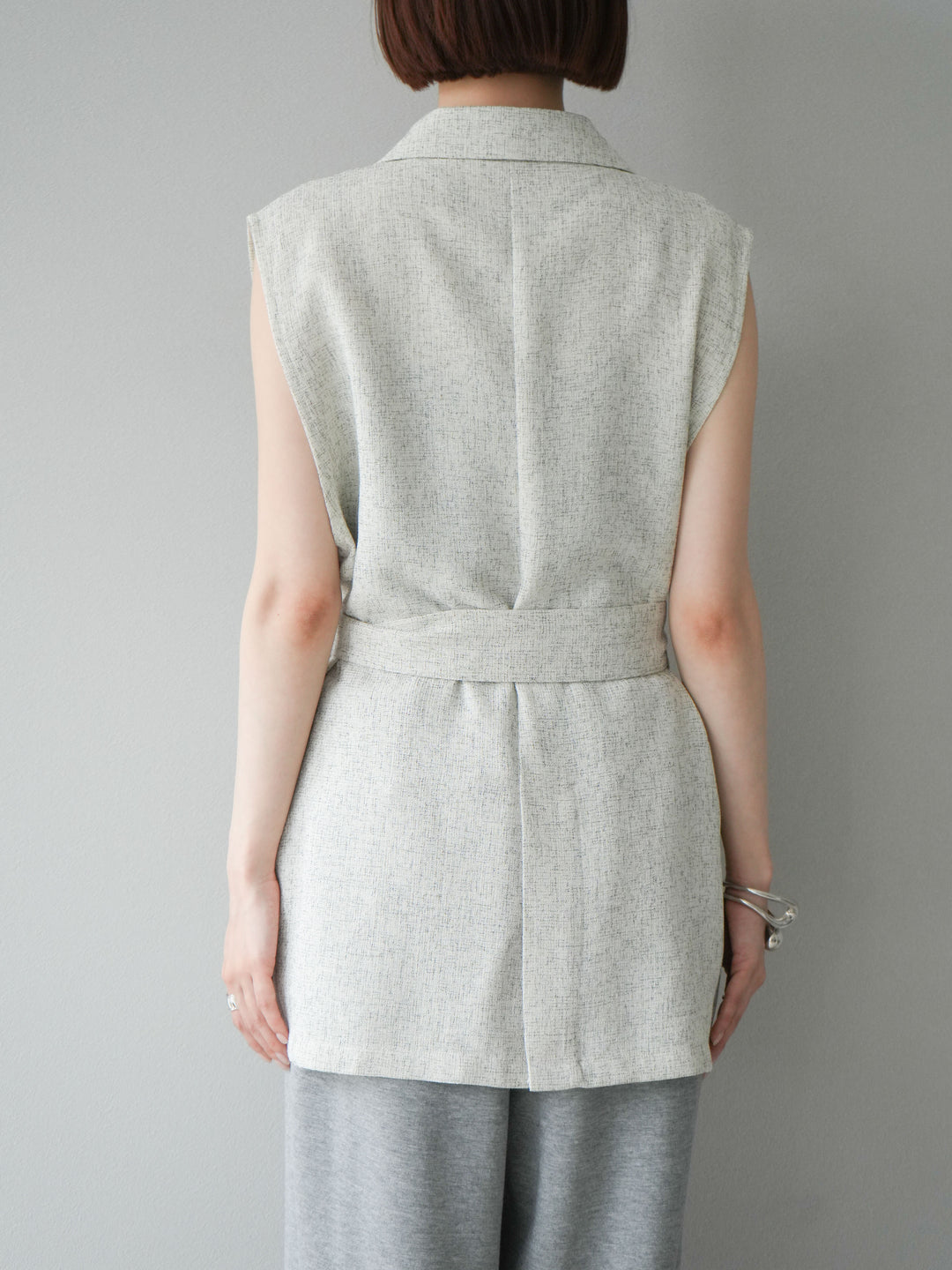 [予約]ミックスツイードジレ/アイボリー