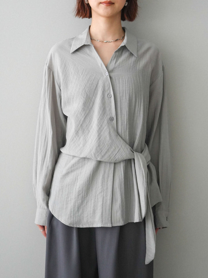 [予約]フロントアシンメトリーブラウス/gray
