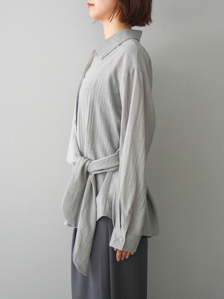 [予約]フロントアシンメトリーブラウス/gray