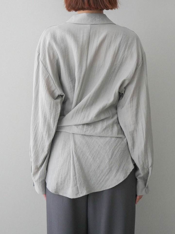 [予約]フロントアシンメトリーブラウス/gray