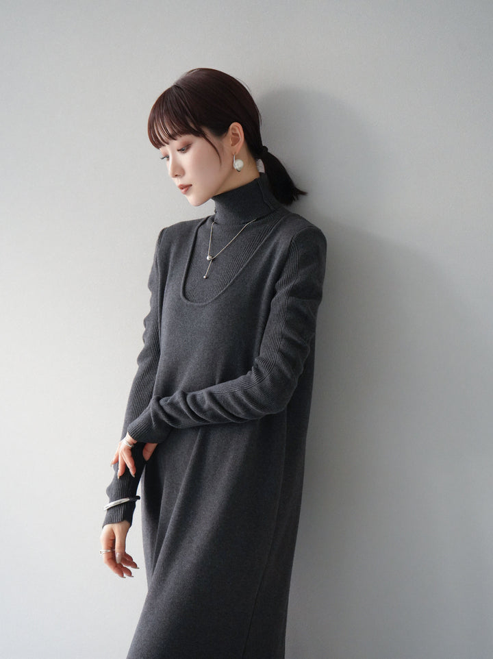 [SET] 設計袖高領針織＆無袖套裝 + 設計袖高領針織＆無袖套裝 (2set)