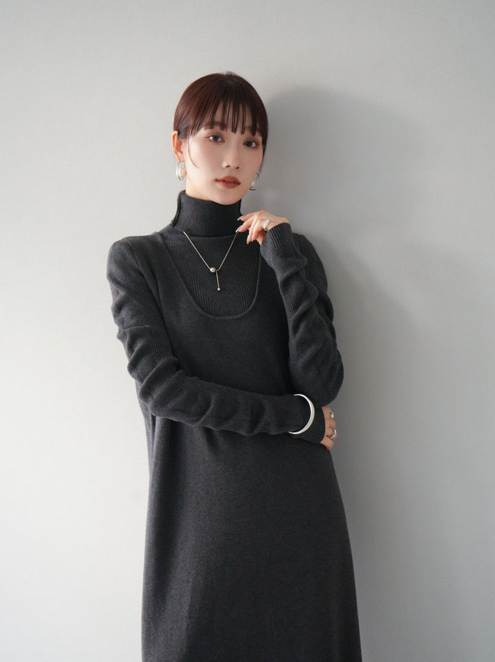 [SET] 設計袖高領針織＆無袖套裝 + 設計袖高領針織＆無袖套裝 (2set)