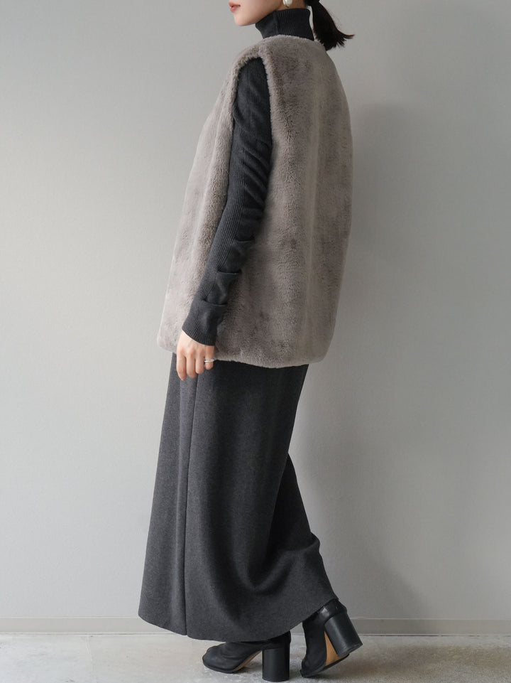 [SET] 設計袖高領針織＆無袖套裝 + 設計袖高領針織＆無袖套裝 (2set)