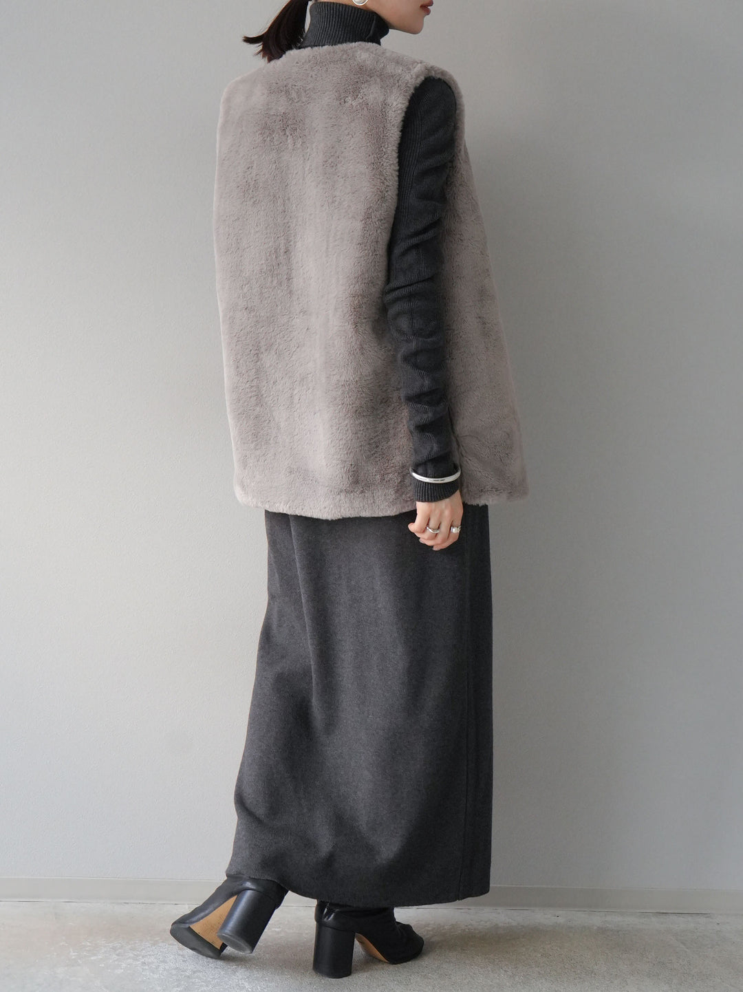 [SET] 設計袖高領針織＆無袖套裝 + 設計袖高領針織＆無袖套裝 (2set)