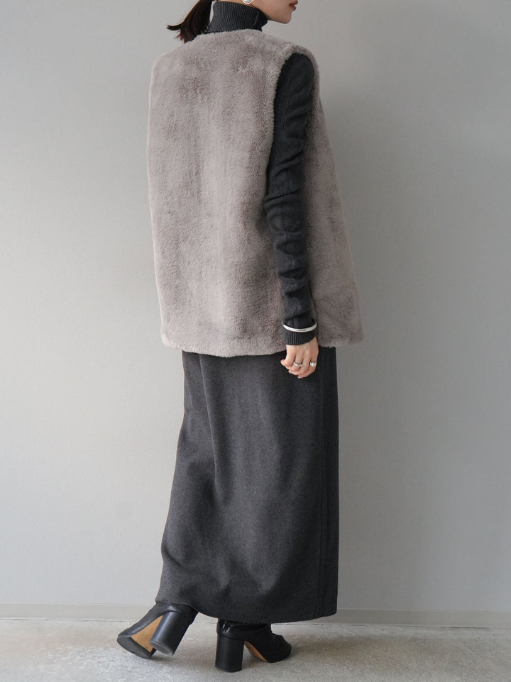 [SET] 設計袖高領針織＆無袖套裝 + 設計袖高領針織＆無袖套裝 (2set)