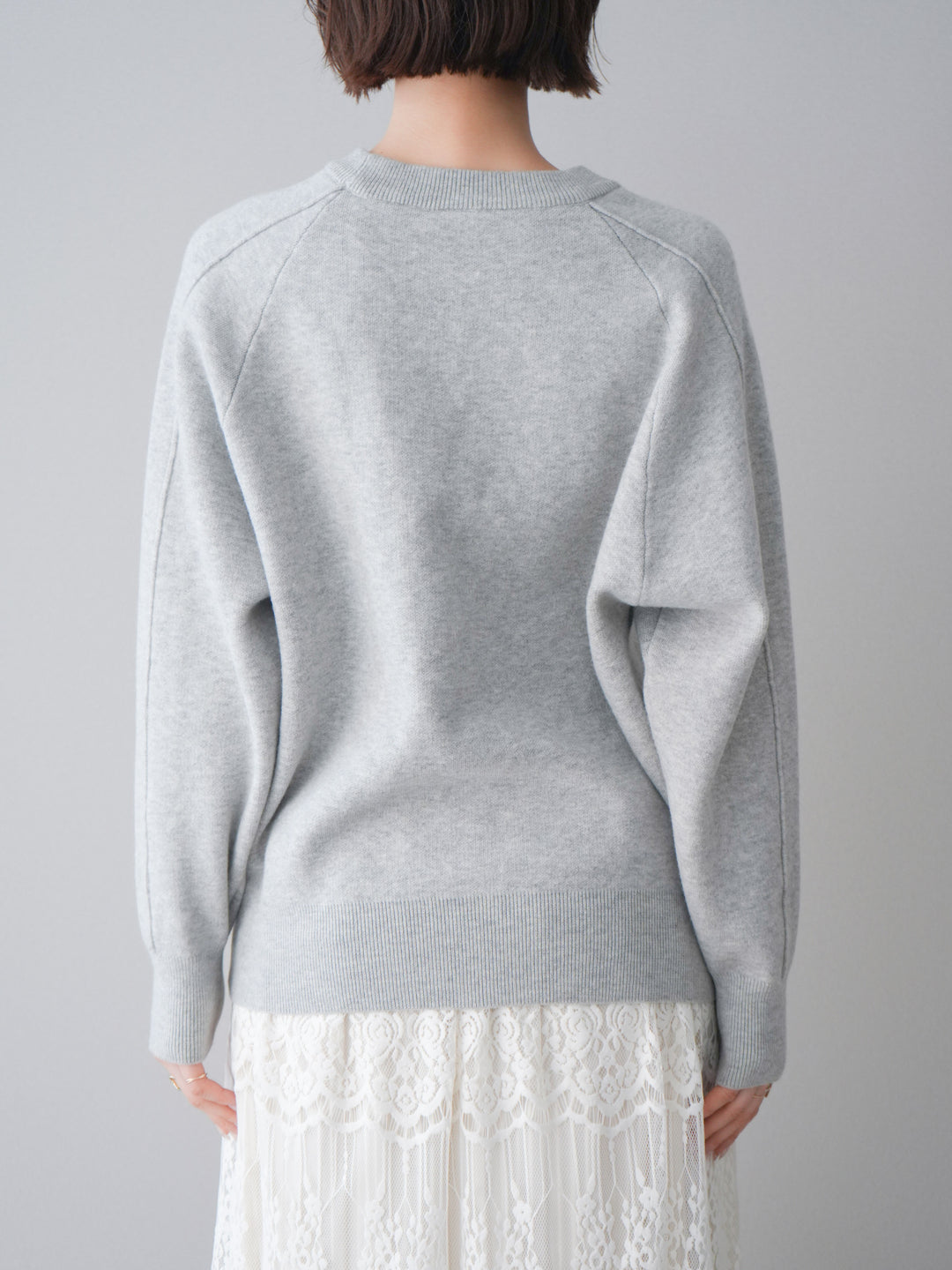 [予約]半ラバープリントロゴスウェットライクニットプルオーバー/mokugray