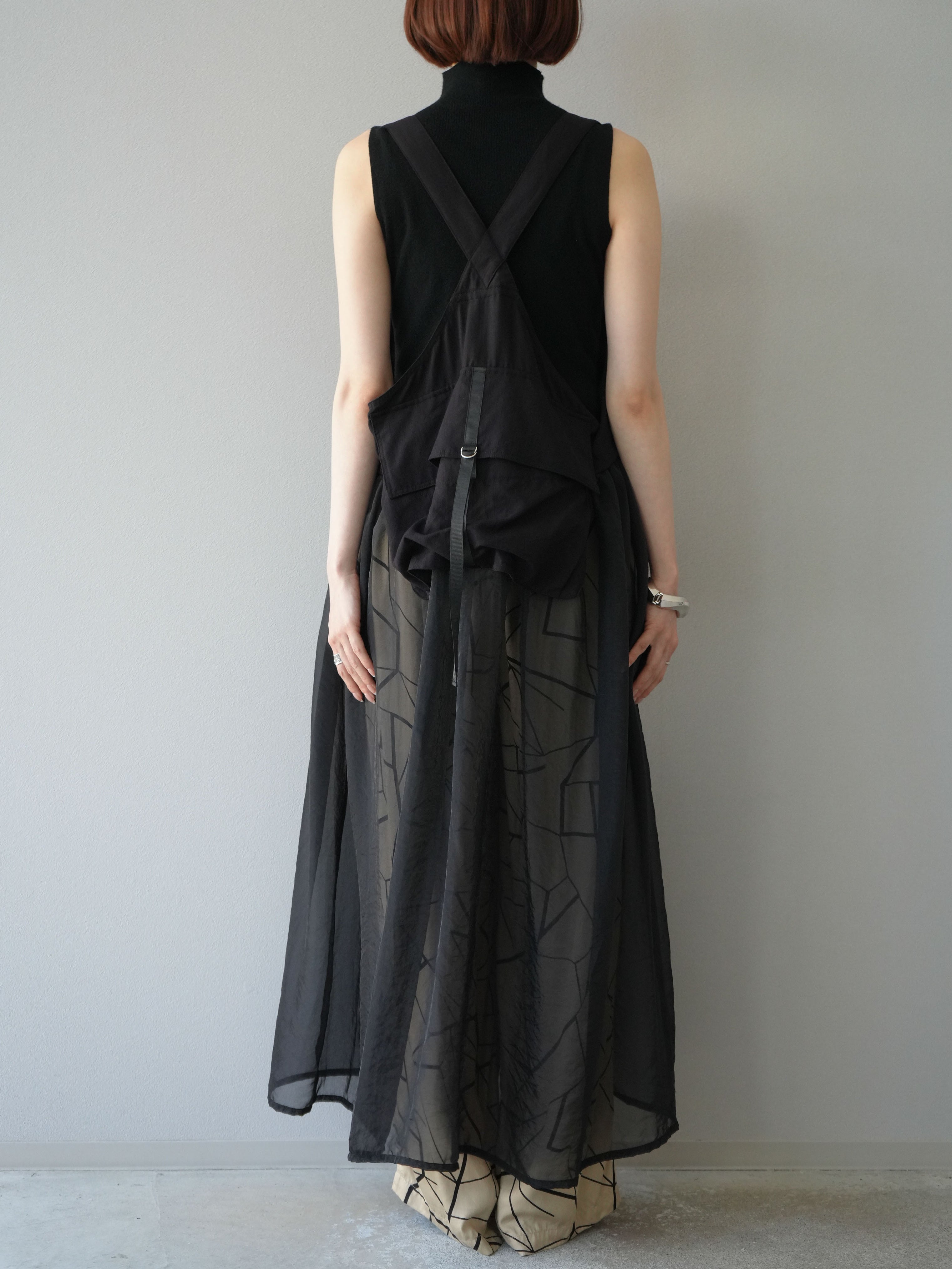 予約]タクティカルベストオーガンザワンピース/ブラック – Lumier
