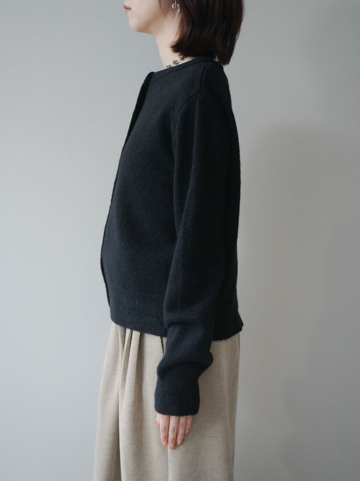 [予約]アンティークボタンニットカーディガン/black