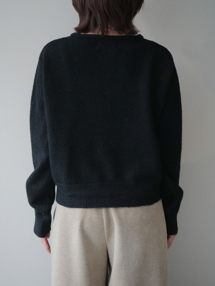 [予約]アンティークボタンニットカーディガン/black