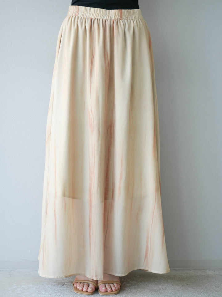 [SET] 細膩花紋V領襯衫＆喇叭裙（2套）