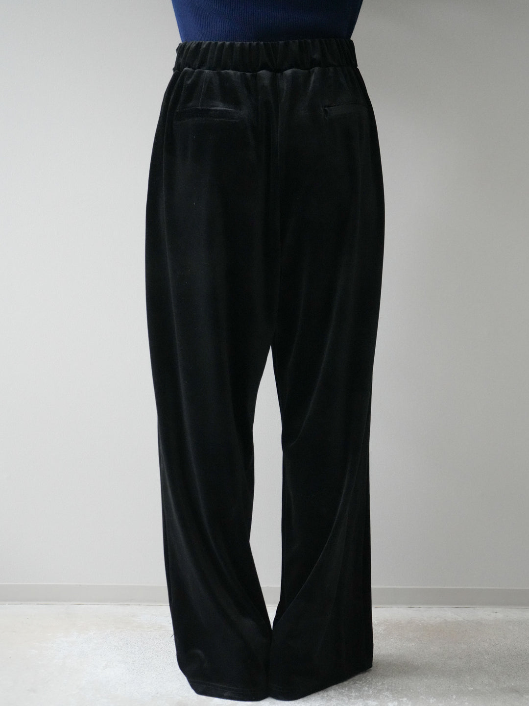[予約]ベロアベルトスリムパンツ/black