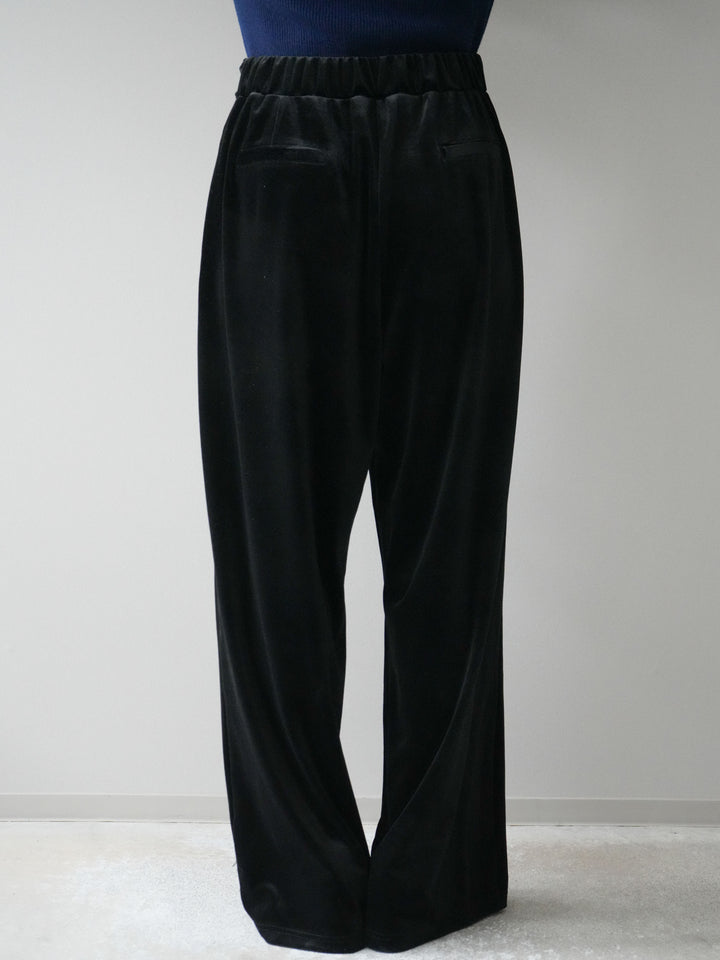 [予約]ベロアベルトスリムパンツ/black