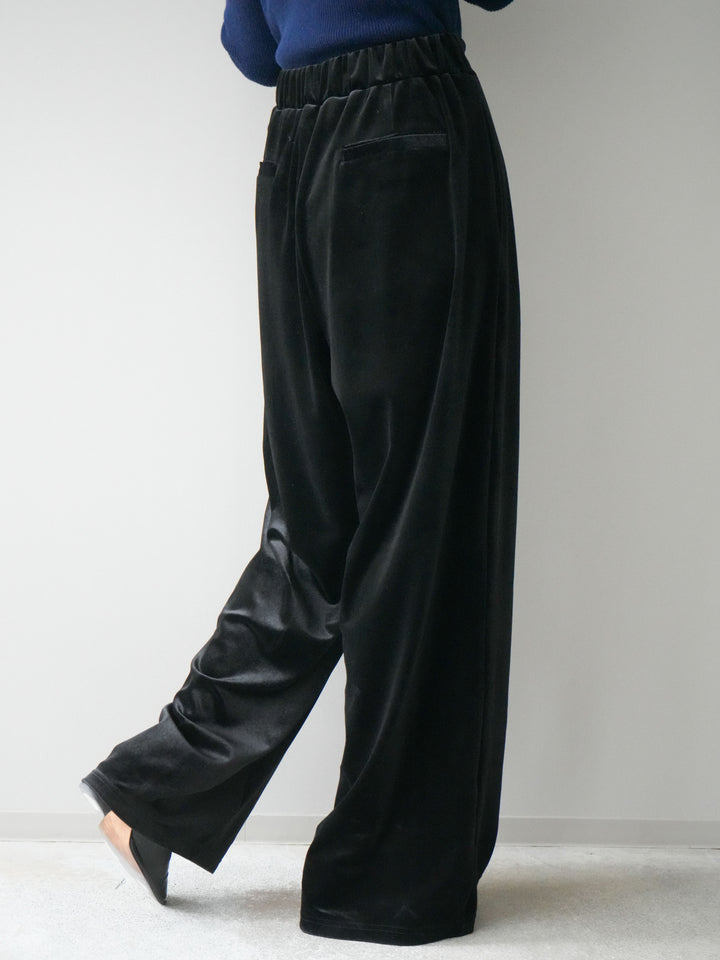 [予約]ベロアベルトスリムパンツ/black