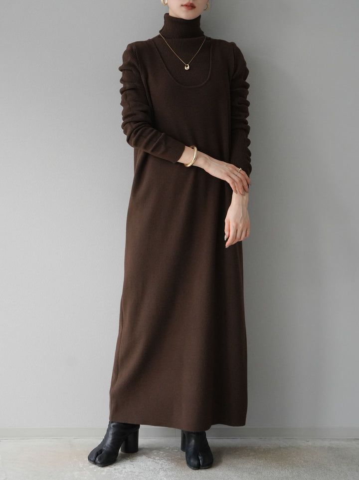 [SET] 設計袖高領針織＆無袖套裝 + 設計袖高領針織＆無袖套裝 (2set)