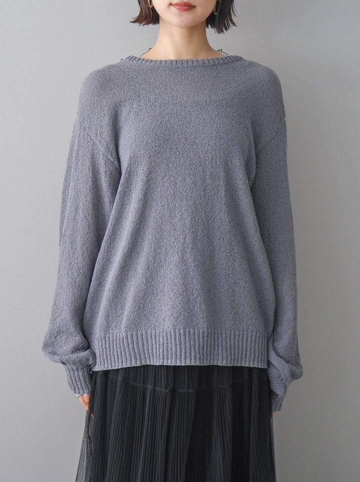 [予約]バックシアーフラワーレースニットプルオーバー/gray