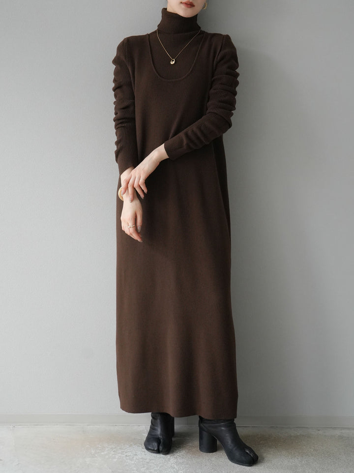 [SET] 設計袖高領針織＆無袖套裝 + 設計袖高領針織＆無袖套裝 (2set)