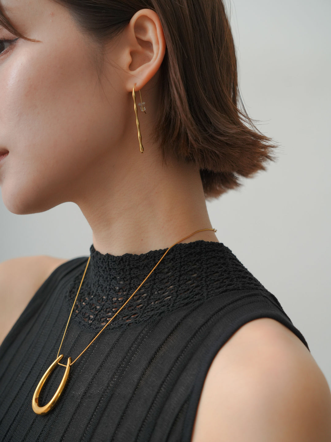 [予約]ウェーブラインピアス/gold