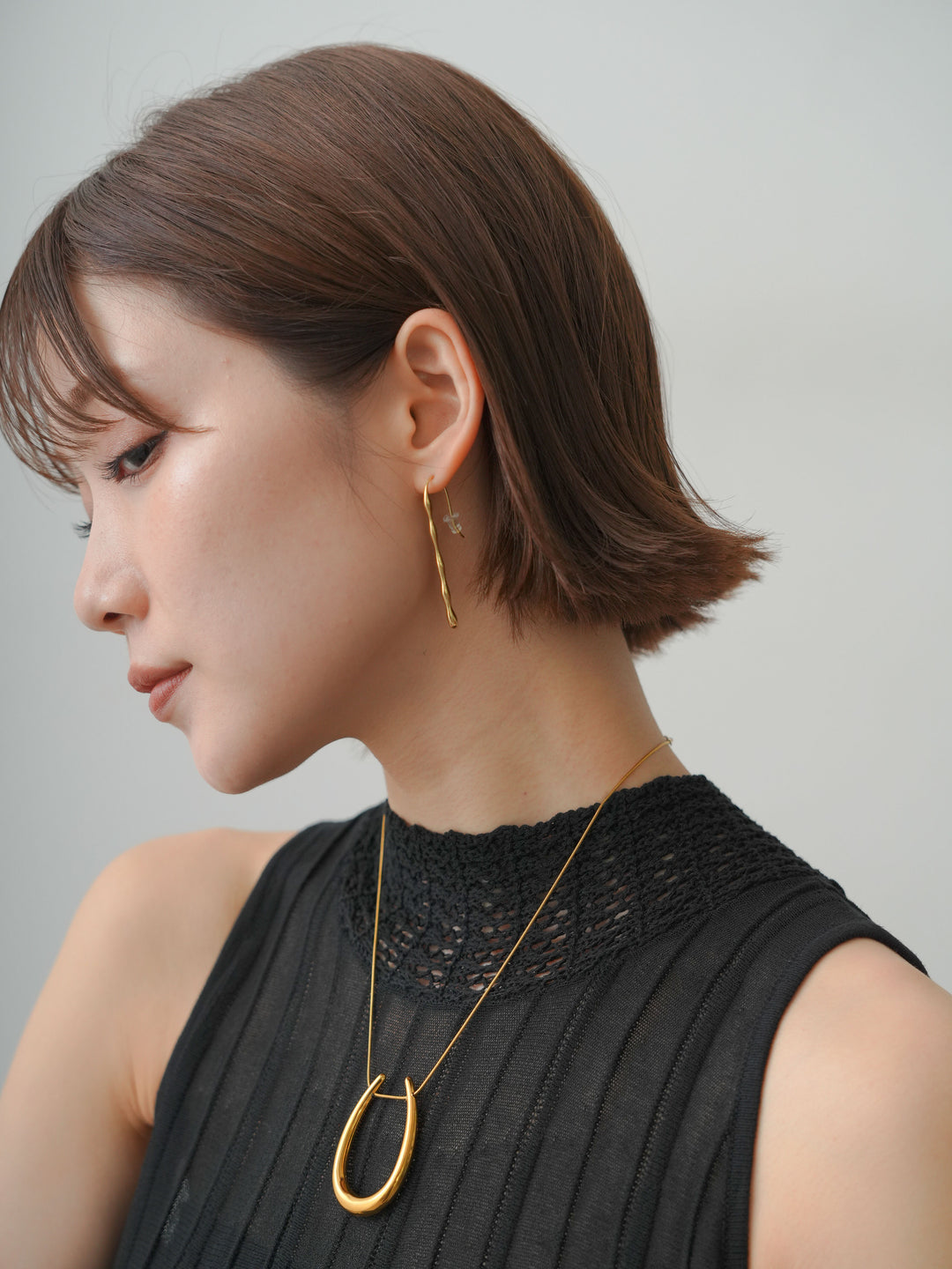 [予約]ウェーブラインピアス/gold