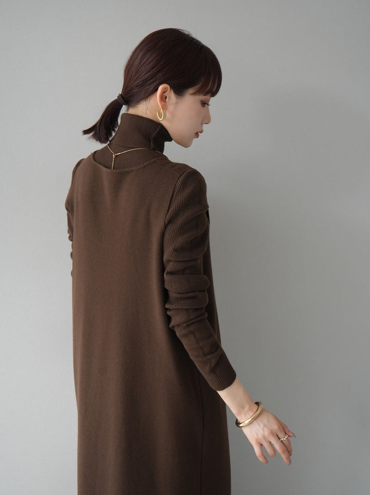 [SET] 設計袖高領針織＆無袖套裝 + 設計袖高領針織＆無袖套裝 (2set)