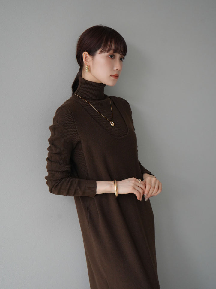 [SET] 設計袖高領針織＆無袖套裝 + 設計袖高領針織＆無袖套裝 (2set)