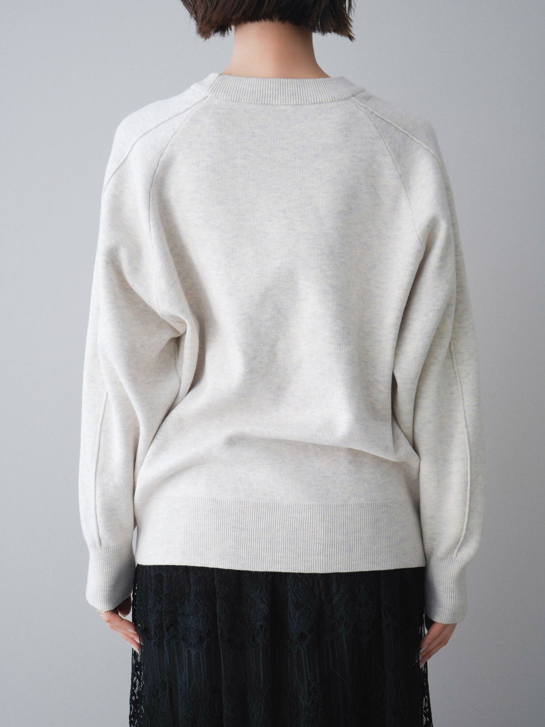 [予約]半ラバープリントロゴスウェットライクニットプルオーバー/oatmeal