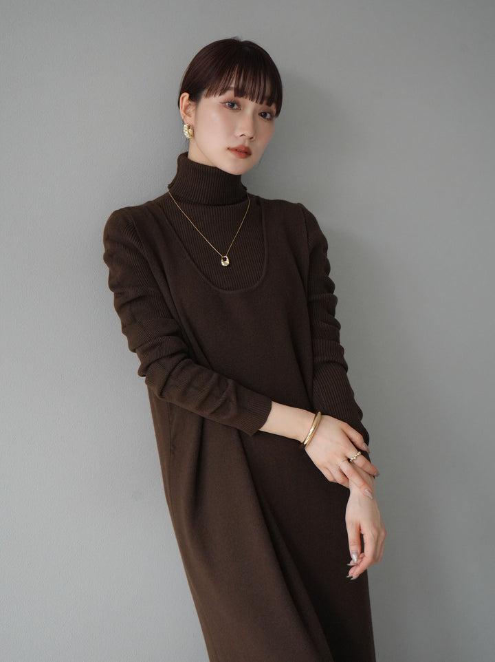 [SET] 設計袖高領針織＆無袖套裝 + 設計袖高領針織＆無袖套裝 (2set)