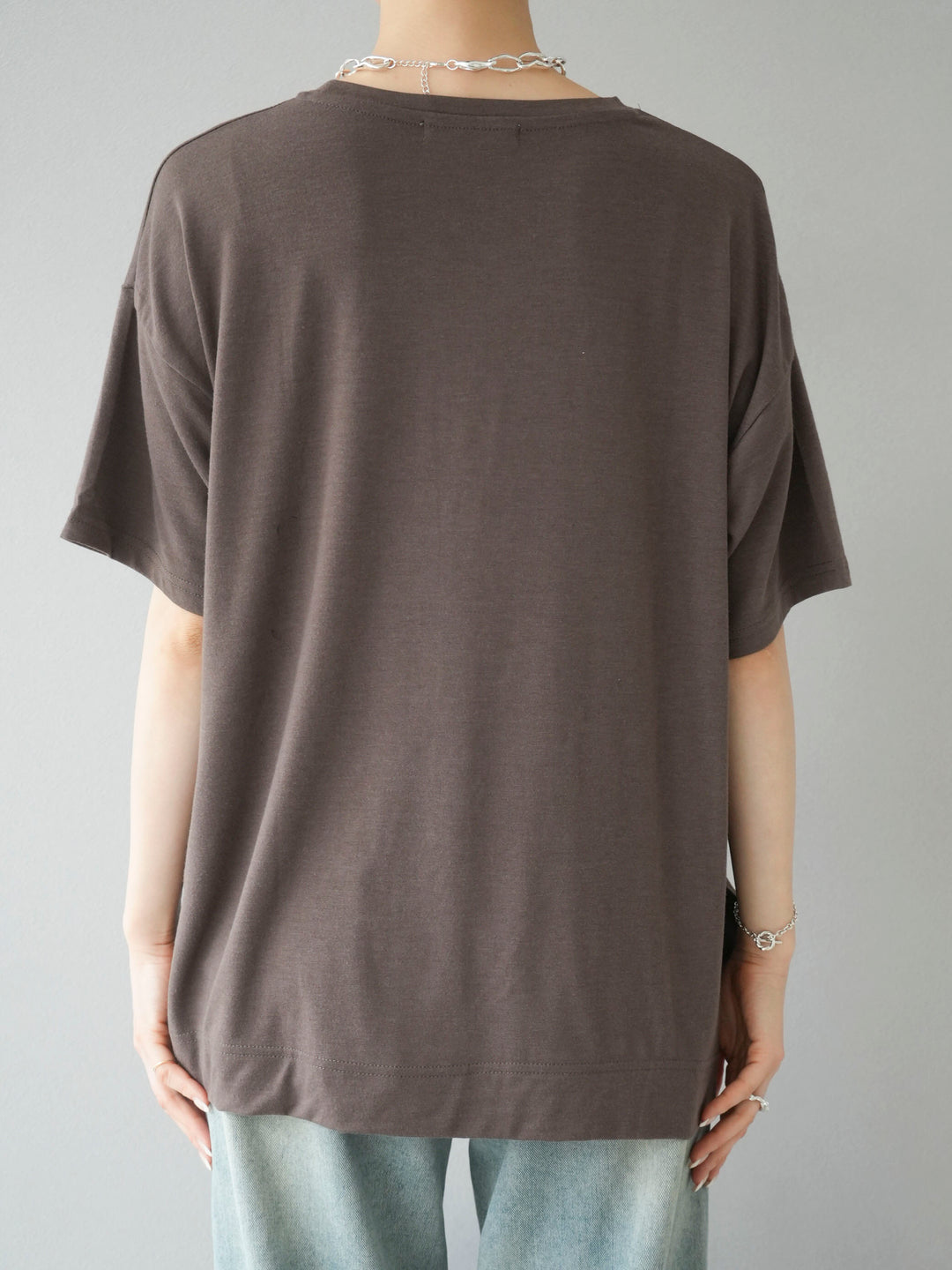 [Pre-order] UV protection &amp; dry processing T-shirt with pocket/mocha