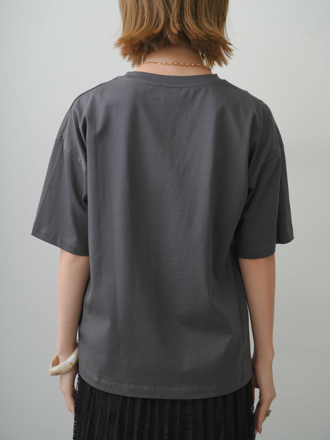 [予約]箔プリントボックスTEE/charcoal