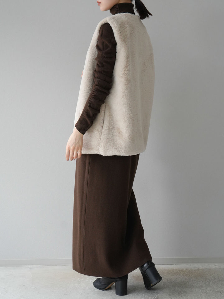 [SET] 設計袖高領針織＆無袖套裝 + 設計袖高領針織＆無袖套裝 (2set)