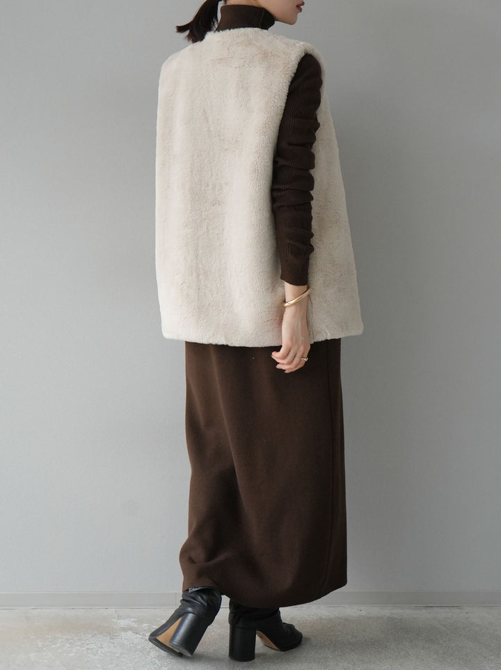 [SET] 設計袖高領針織＆無袖套裝 + 設計袖高領針織＆無袖套裝 (2set)