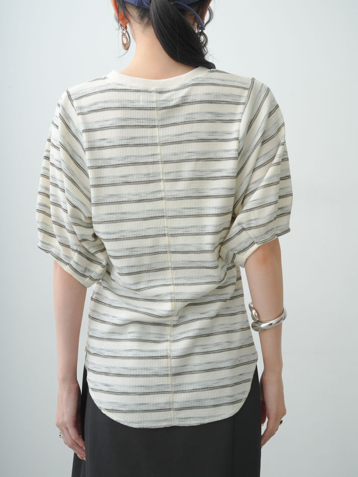 [予約]レースアップワッフルハーフトップス/gray