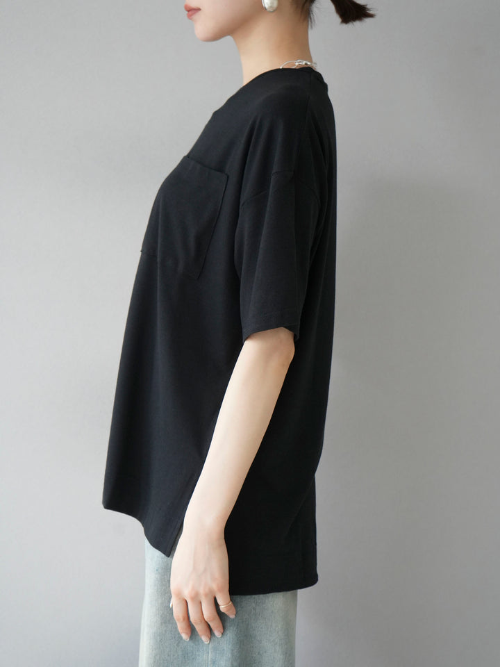 [Pre-order] UV-cut &amp; dry-resistant pocket T-shirt/Black
