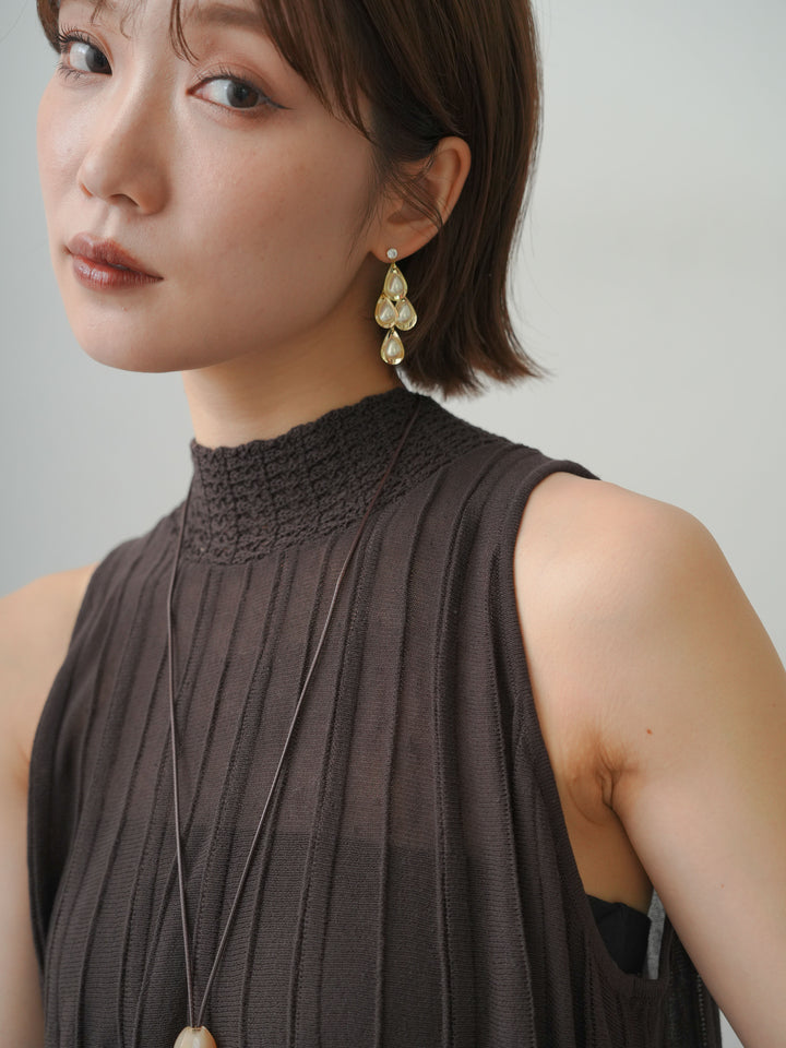 [予約]ティアドロップパールピアス/gold