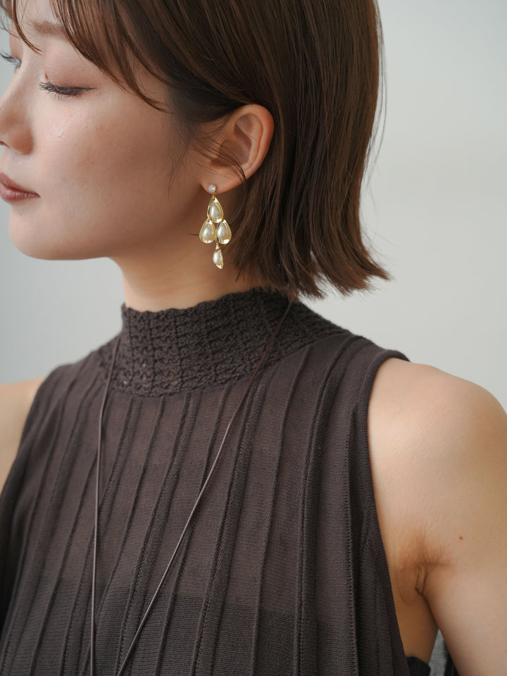 [予約]ティアドロップパールピアス/gold