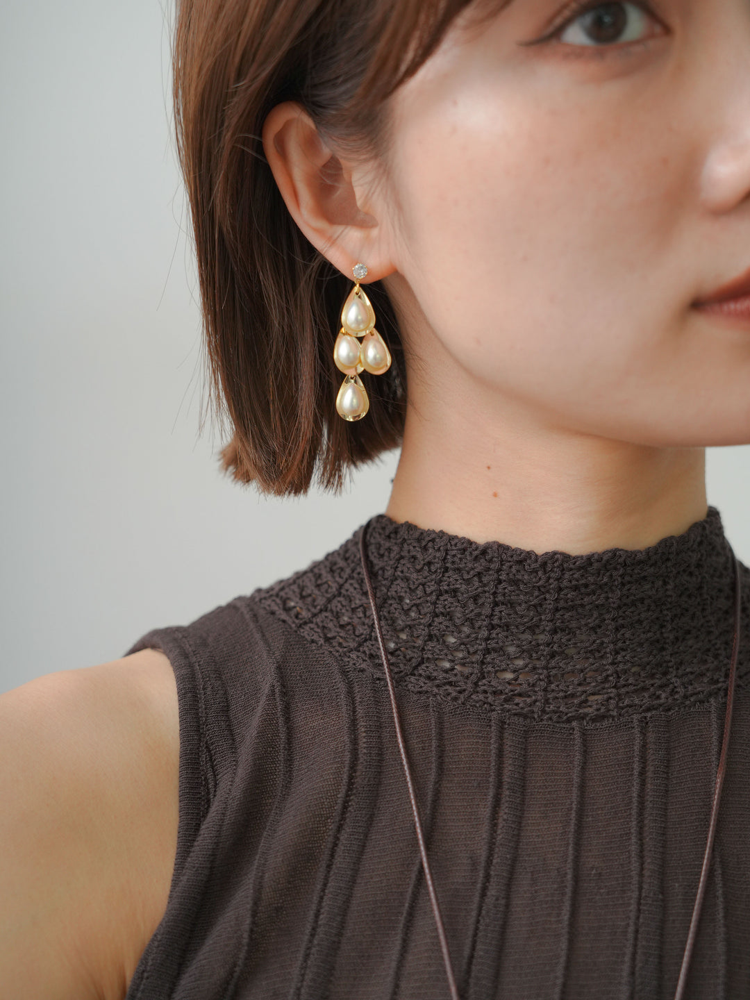 [予約]ティアドロップパールピアス/gold