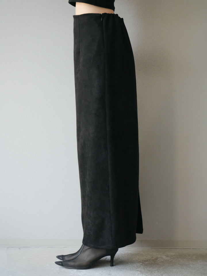 【預訂】羊毛觸感喇叭中大衣/黑色