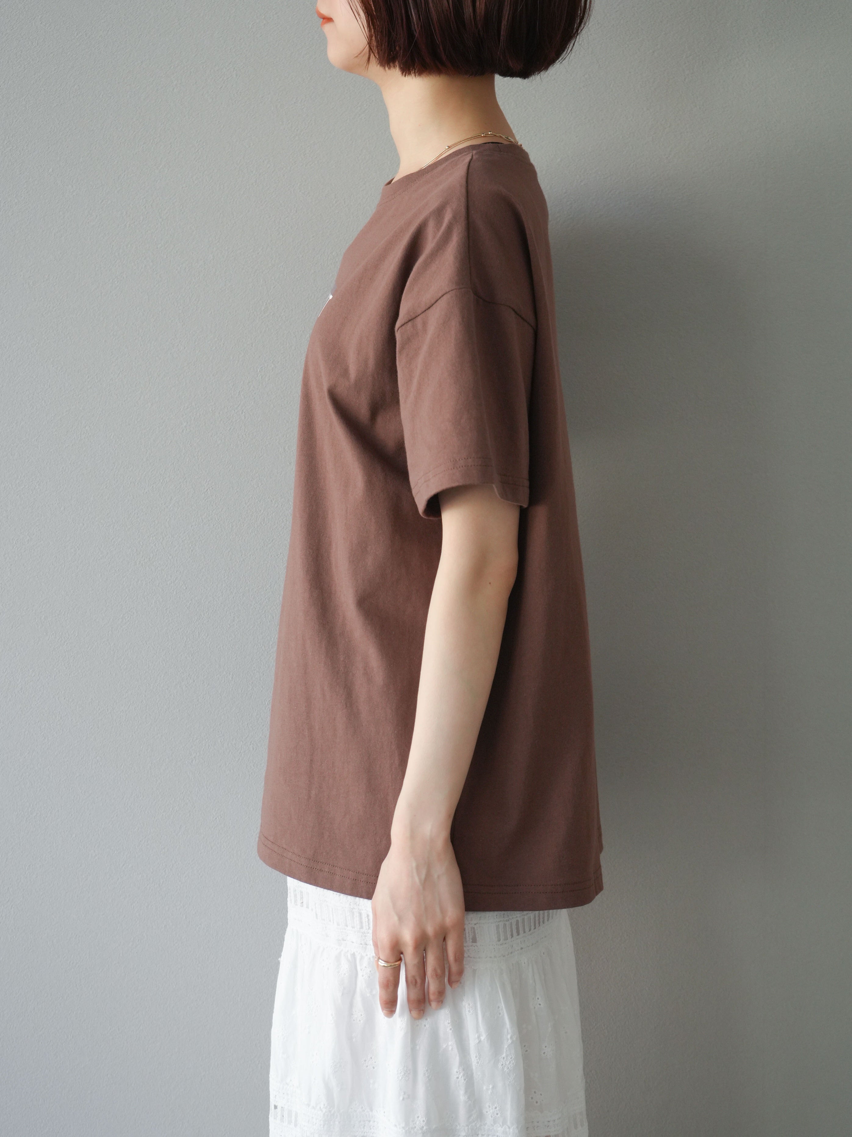 ホースプリントTシャツ　ブラウン　白 ホースプリントTシャツ la primavera online store