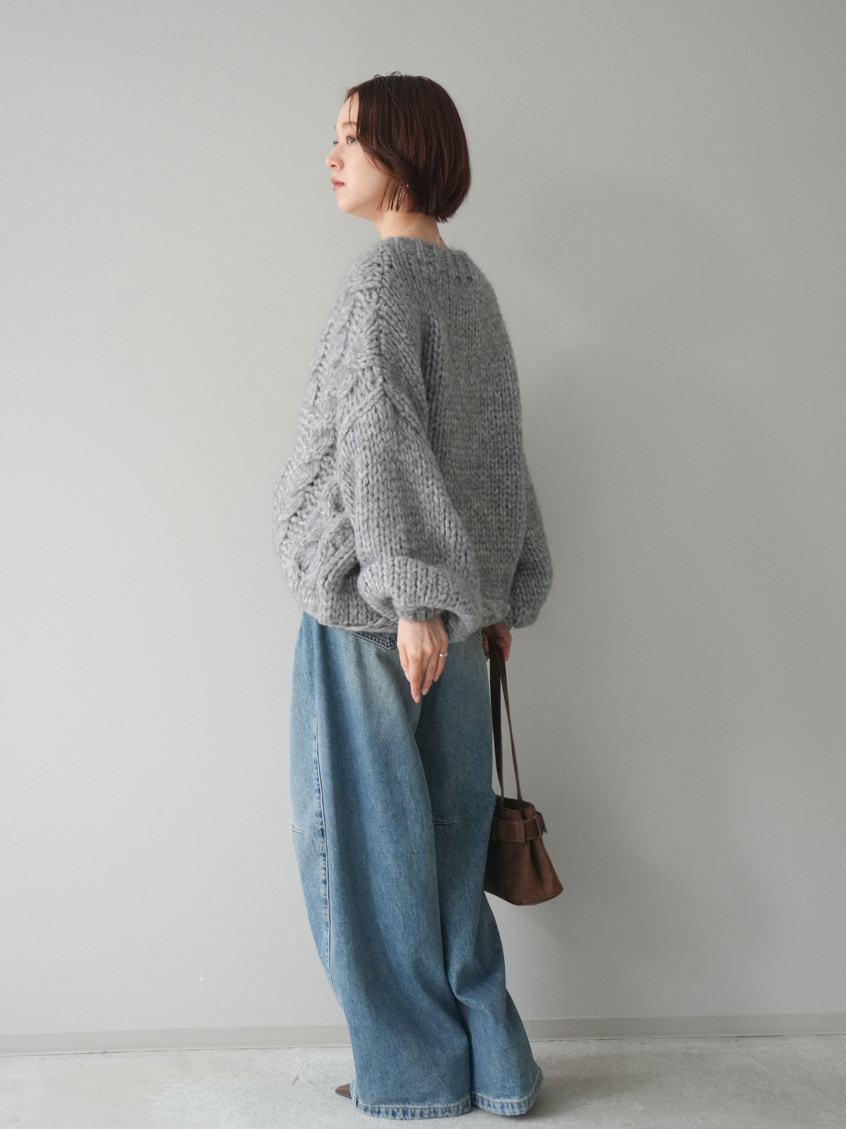 予約]ベルト付3Dカーブデニムパンツ/blue – Lumier