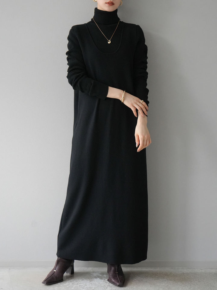 [SET] 設計袖高領針織＆無袖套裝 + 設計袖高領針織＆無袖套裝 (2set)