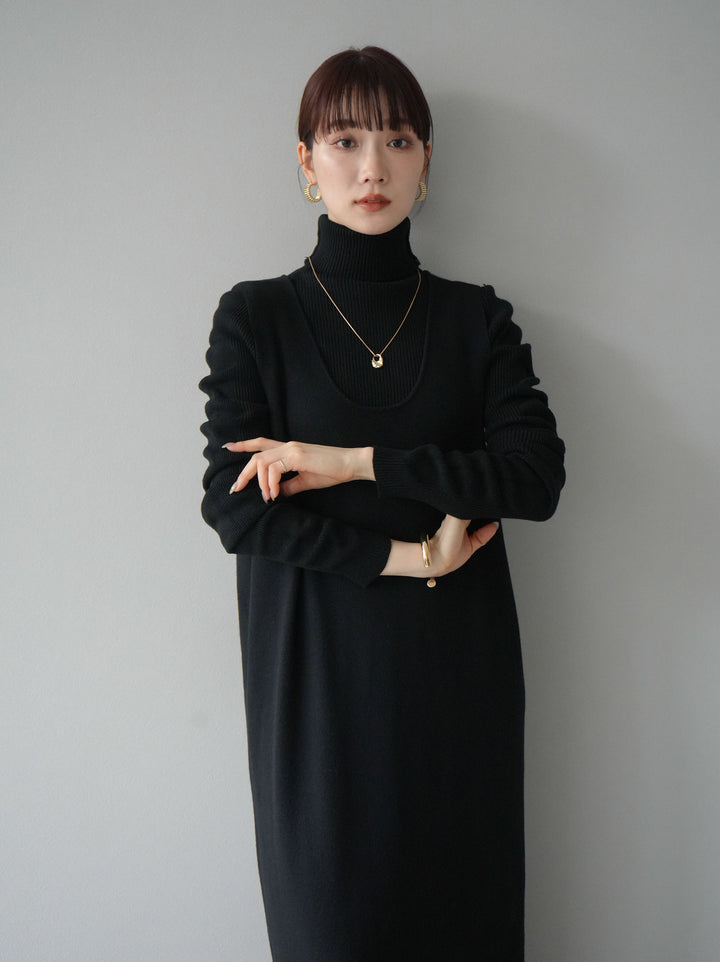 [SET] 設計袖高領針織＆無袖套裝 + 設計袖高領針織＆無袖套裝 (2set)